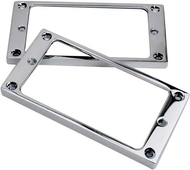Flat Metal Humbucker Pickup Mounting Ring Set - Bridge Neck Cover Guitar 2PCS