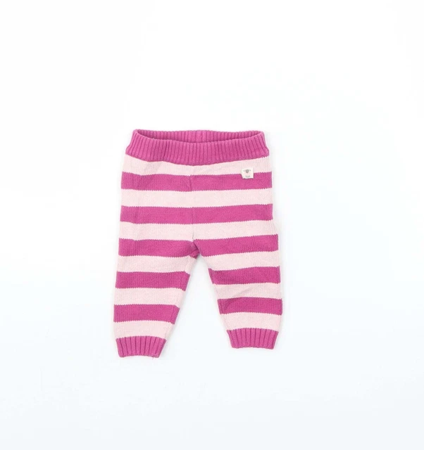 Pantaloni da jogger acrilico John Lewis viola a righe taglia 0-3 mesi