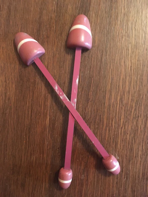 Vintage Style Women's Wood/Metal Shoe Trees/Shapers Pink & White 11.5" Long