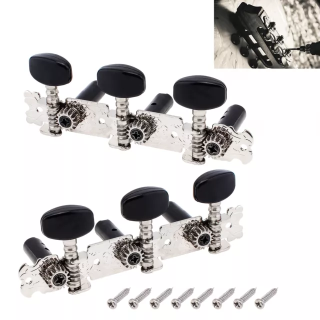 2x Acoustic Classical Guitar Strings Tuning Pegs Keys Machine Heads Tuners 3L+3R