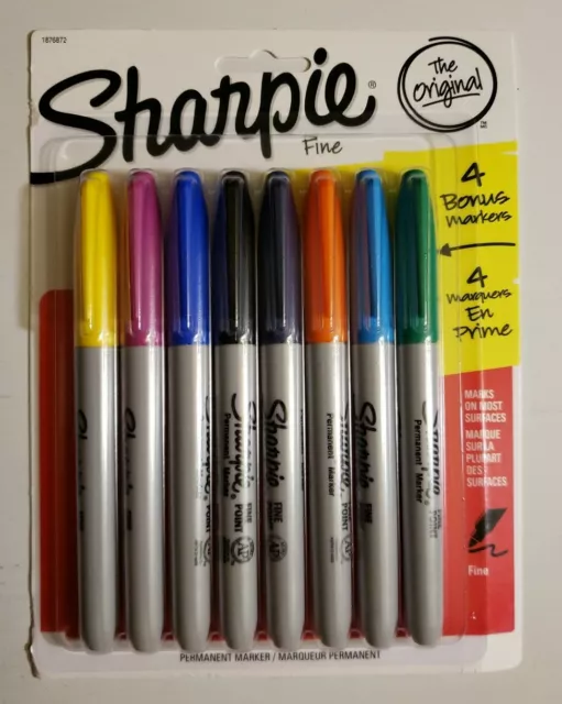 The Original Sharpie Fine Point Tip Permanent Marker 8 Count Pack Assorted  Color