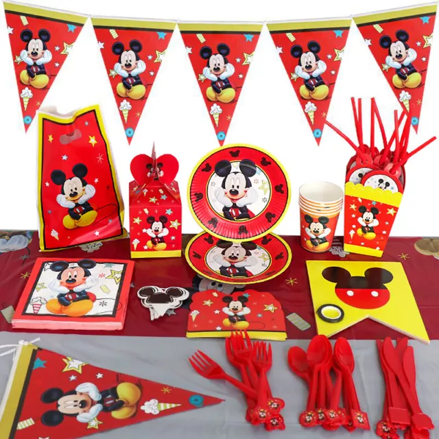 Red Micky Mouse Birthday Party Decorations Plate Napkin Cup Tableware Supplies