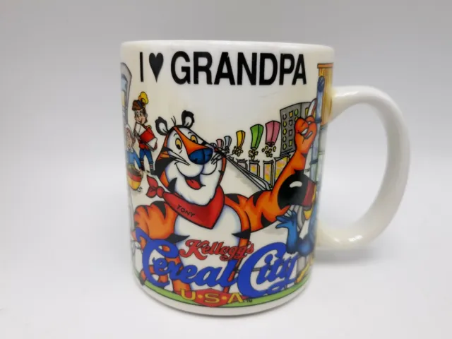 Kelloggs 1996 Cereal City I Love Grandpa Coffee Cup Mug