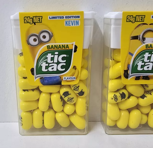 Limited Edition Minion Tic Tac Set x3 Kevin Bob Stuart *SEALED* Banana Flavour 2