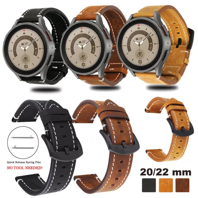 Watch5 Band Strap For Samsung Galaxy Watch 5 Pro 4 40mm 44mm Leather Wrist Belt