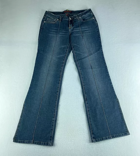 Dollhouse Women Jeans Blue Tag Size 7/8 (31x32) Low Rise Flared Slit Denim