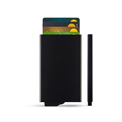 Pop Up Credit Card Holder for Men, Slim Metal Wallet with Card Ejector