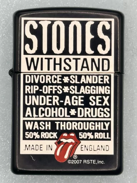 Vintage 2006 The Rolling Stones Withstand Black Zippo Lighter