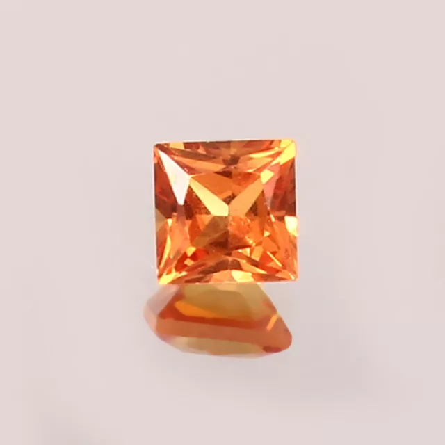 AAA Grade Naturel Ceylan Padparadscha Saphir Desseré Carré Pierre Coupe 4x4 MM