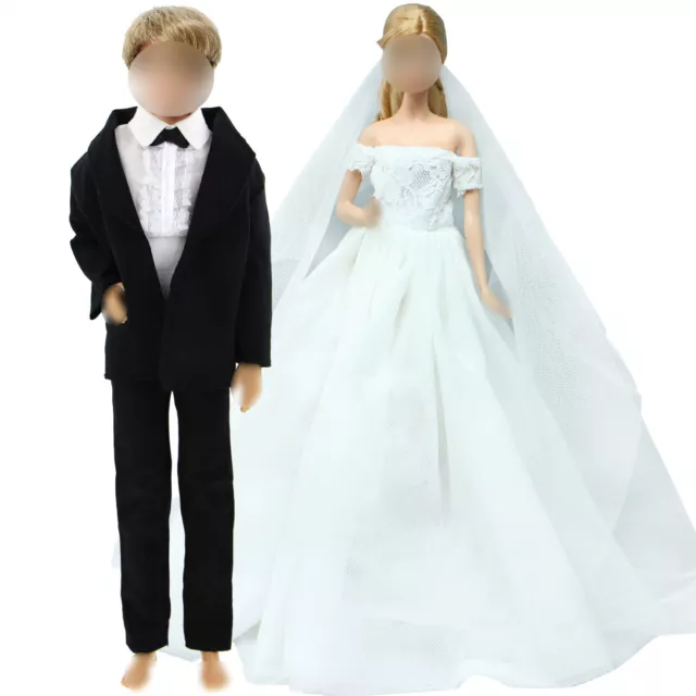 Handmade Suit Tie Clothes Wedding Dress for 11.5inch Ken Doll Girl Doll Toy