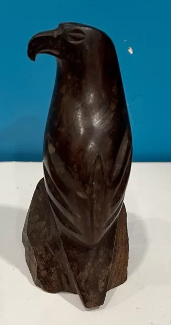 Handcarved Wooden Sculpture Ironwood 5" Tall Eagle/Bird Of Prey