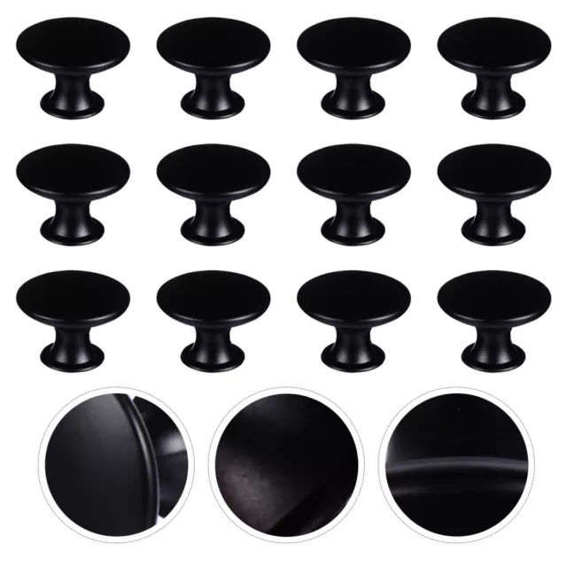 12 Pcs Black Knobs for Cabinets Handle Drawer Pulls Cupboard