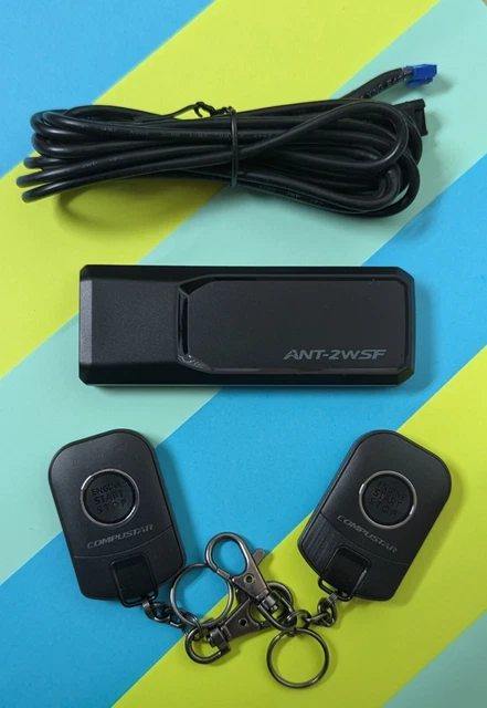 Compustar Remote Start Bundle: 2WR5R-SF 2-Mile LED Remote, ANT-2WSF Antenna, FT-TEMP Sensor & Cable