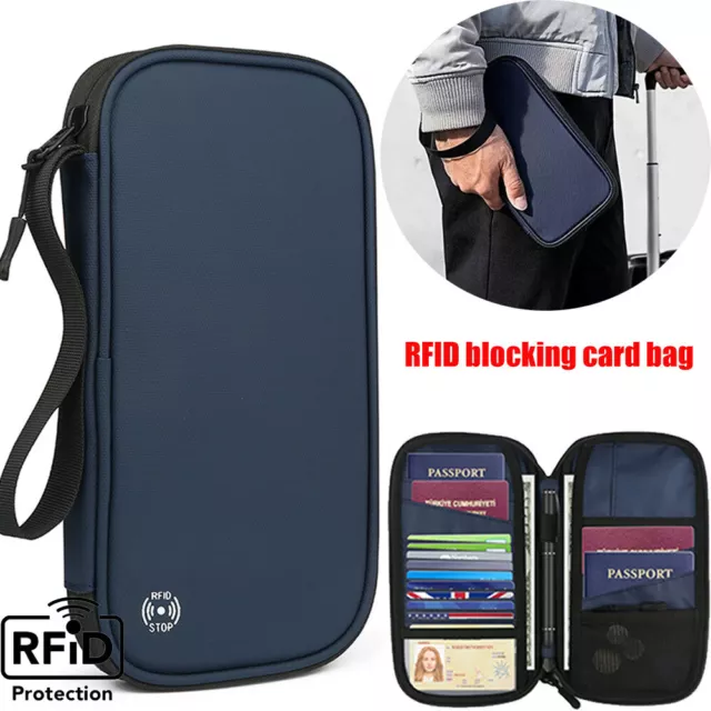 Waterproof Passport Holder Travel Document Wallet RFID Bag Family Organizer Case