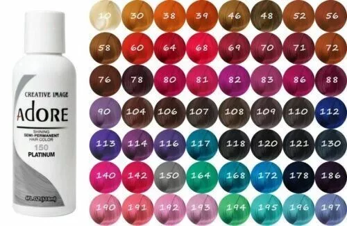 ADORE SEMI PERMANENT HAIR COLOUR / HAIR DYE ALCOHOL FREE 118ml-FAST UK POST!!!