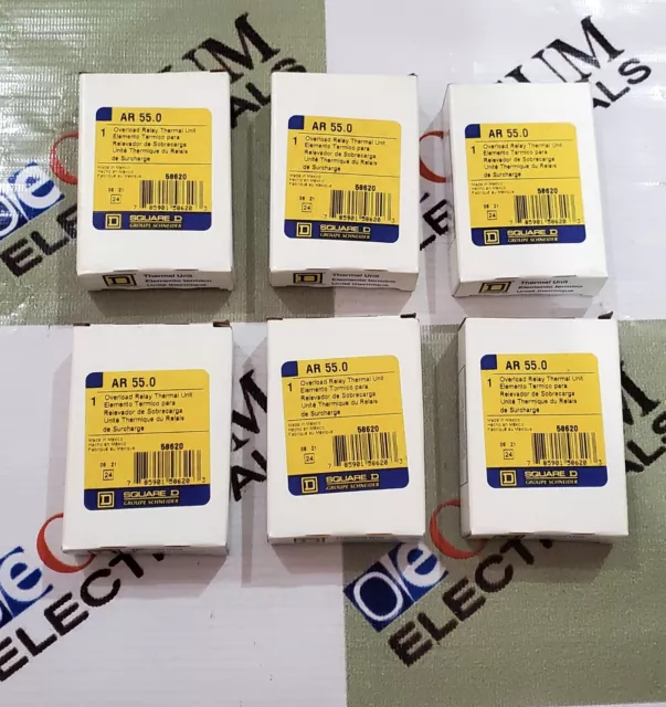 Square D Overload Relay Thermal Unit Ar 55.0 Lot Of 6Pcs Free Fast Shipping