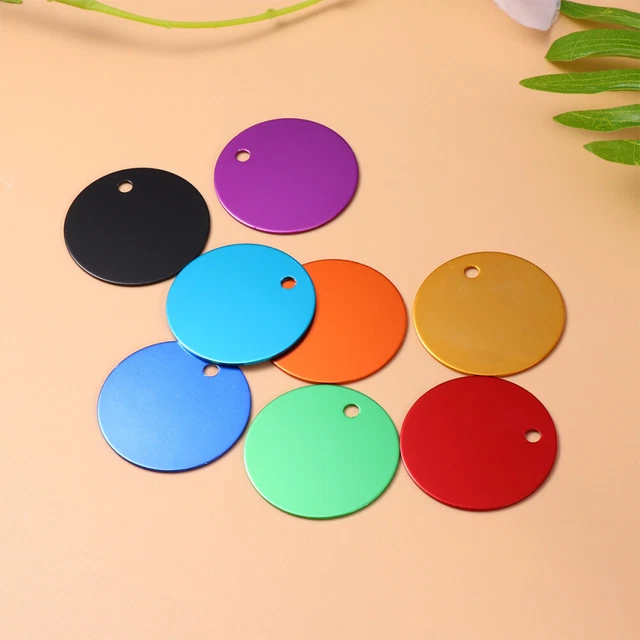 25 piezas Pestañas de colores de metal en blanco acero inoxidable Pestañas de metal Blancos Grabado