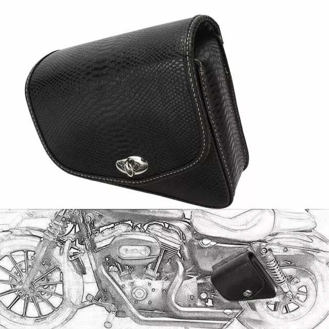 PU Black Motorcycle Left Side Saddle Bag Swingarm Bag Fit For Sportster 883 1200