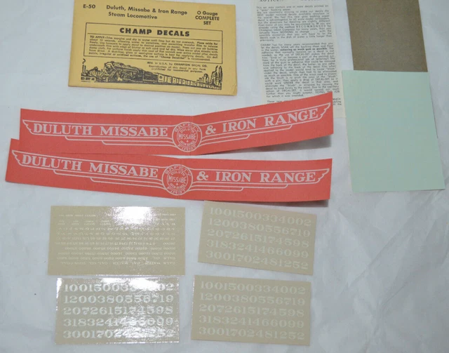 O SCALE CHAMP Decals E50 Duluth Missabe & Iron Range Steam