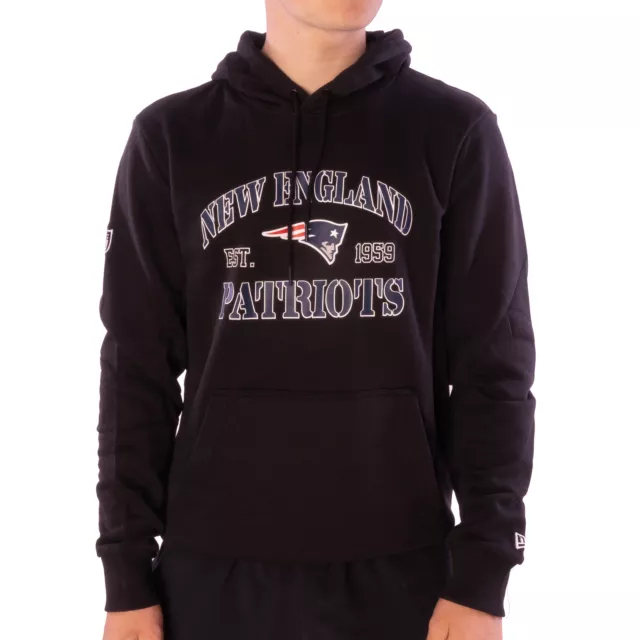 New Era New England Patriots Felpa con Cappuccio Felpa Uomo Nero 38149