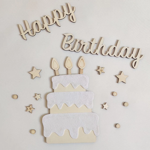 Wall Hanging Long-lasting Removable Felt Cloth Birthday Cake Poster Universal