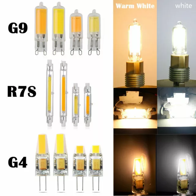 G4 G9 R7S 78/118mm 3W 5W 6W 12W COB LED Replaces Halogen Capsule Bulbs Dimmable