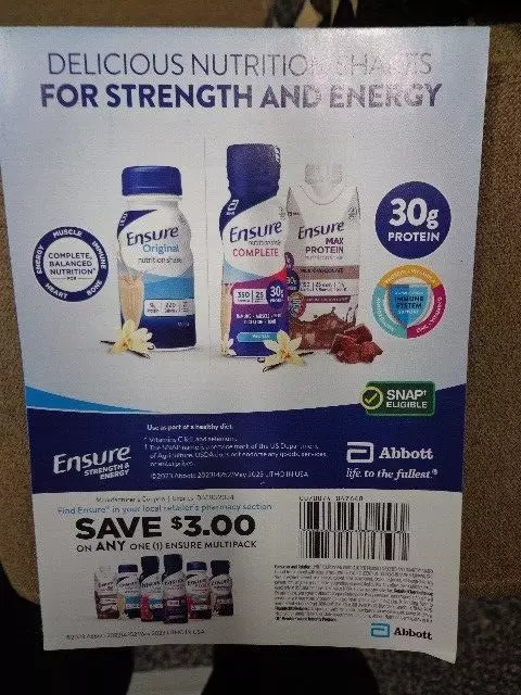 25 Ensure coupons Save $3 On Any Ensure Multipack Exp 06/30/2024