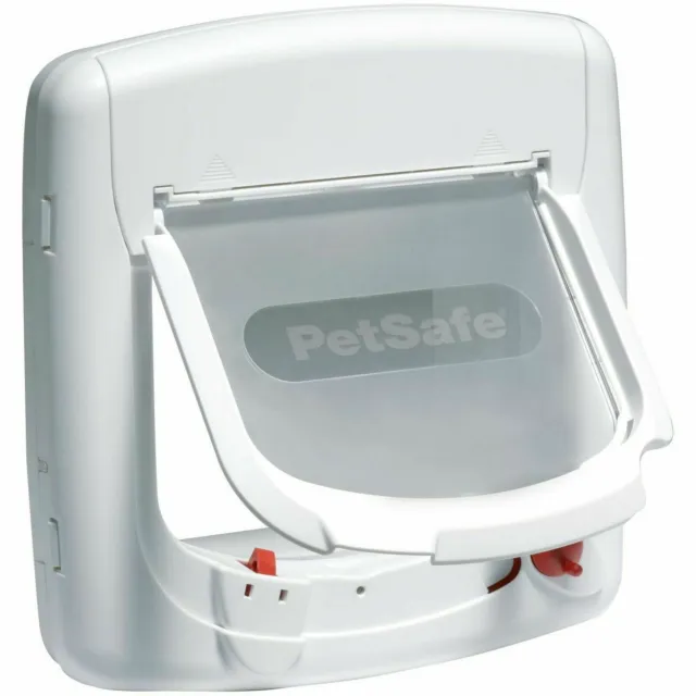 PetSafe Staywell Deluxe 4-Way Magnetic Cat Flap, White - Maximum Size Up To 7kg