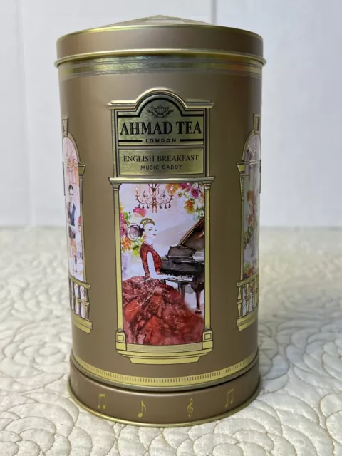 Ahmad Tea London English Breakfast Musical Caddy Beautiful Empty Tin For Storage