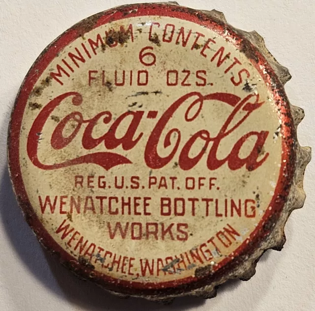 Early Coca-Cola Cork Lined Soda Bottle Cap; Wenatchee, Washington - Used