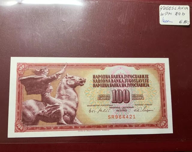 Jugoslawien 100 Dinara Banknote kassenfrisch WPM 80 b