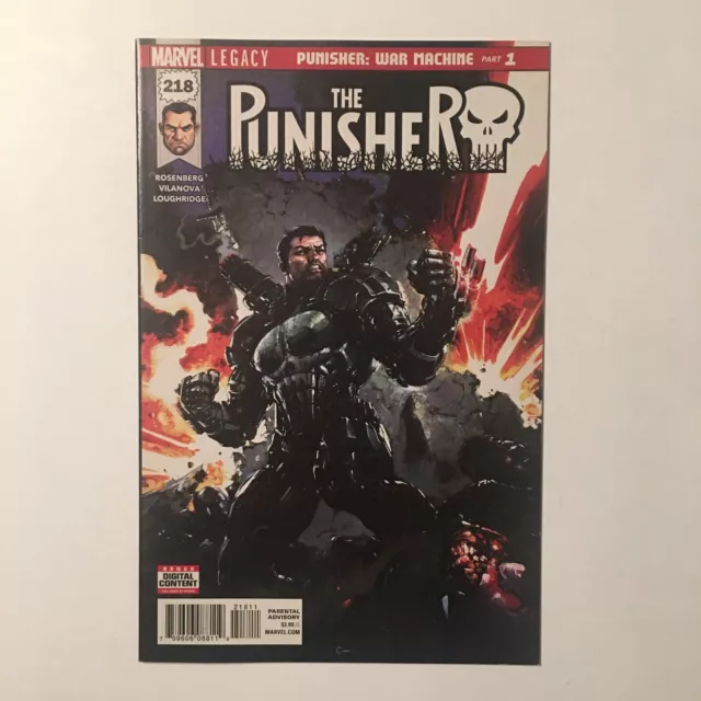 Punisher 218 1st Cameo Punisher War Machine Armor Marvel Comics 2018 NM-