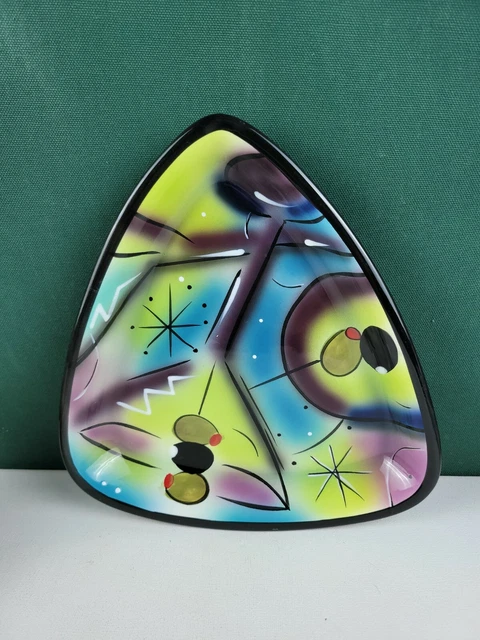 Clay Art Retro Martini Dessert Plate - Martini Theme, Blue, Green, Purple