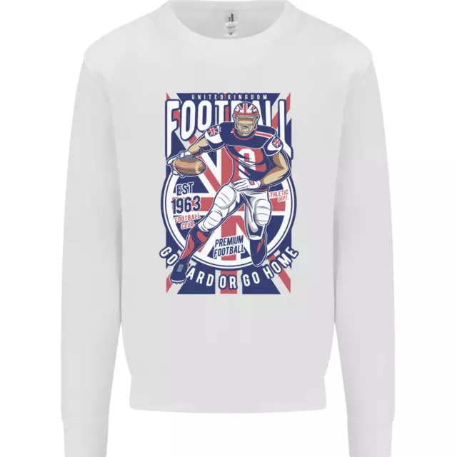 UK American Football Player Kids Sweatshirt Jumper