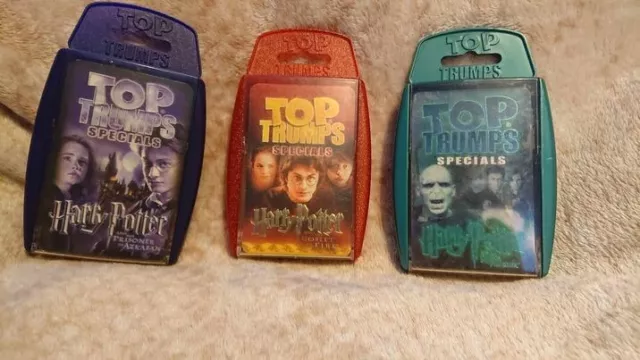 Harry Potter Top Trumps Cards Set of 3 with Bonus Goblet of Fire Voldemort card