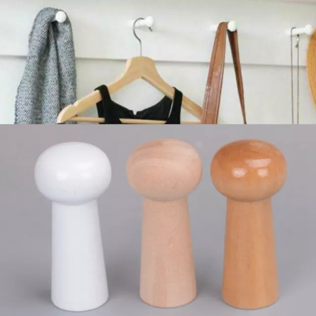 10X WOODEN Coat Jacket Towel Mug Shaker peg Wood HOOK with Screw/Wall Plug Set