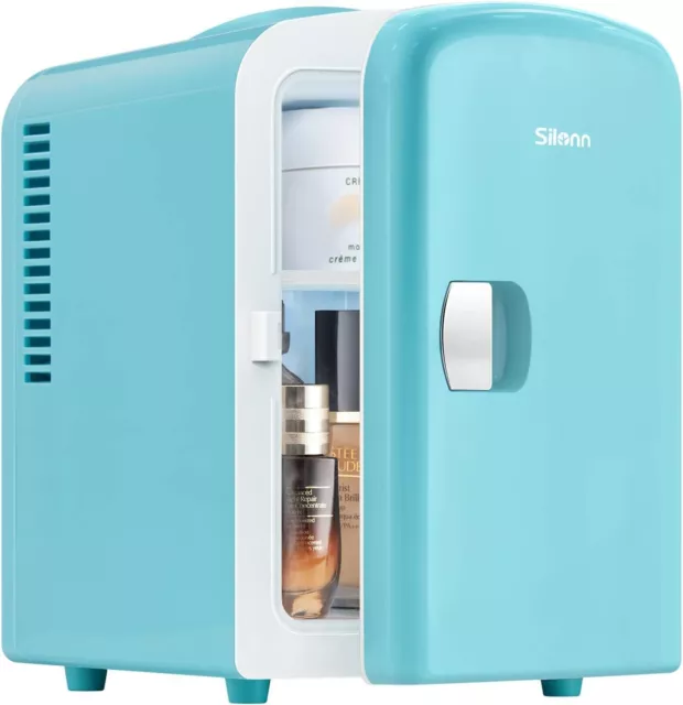 Mini Fridge Skin Care Fridge 4L 6Can Cooler Warmer Small Refrigerator Compact US