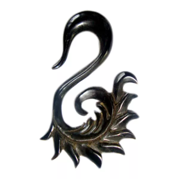 Tribal Ear Gauge Piercing Buffalo Horn Wood Bone Hook Organic Pair Tunnel Plug