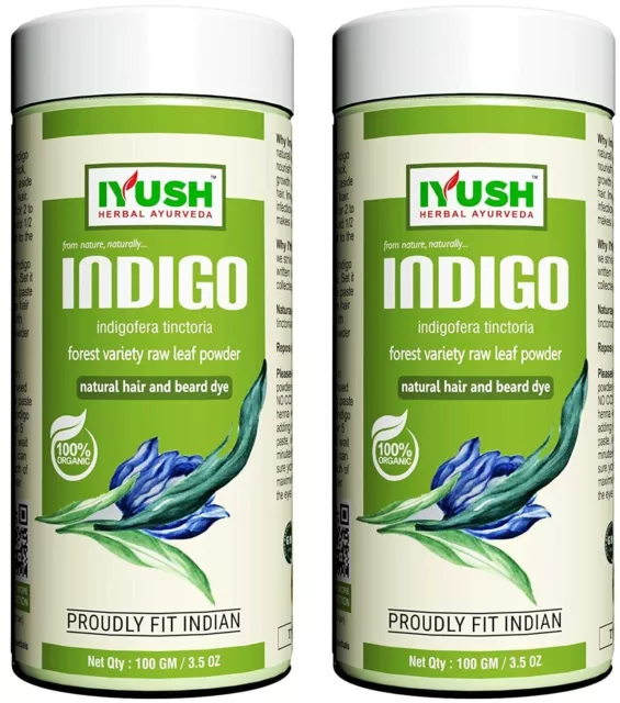 IYUSH de Hierbas Ayurveda Orgánico Indigo Polvo Pack De 2 100 Gramos Cada P6