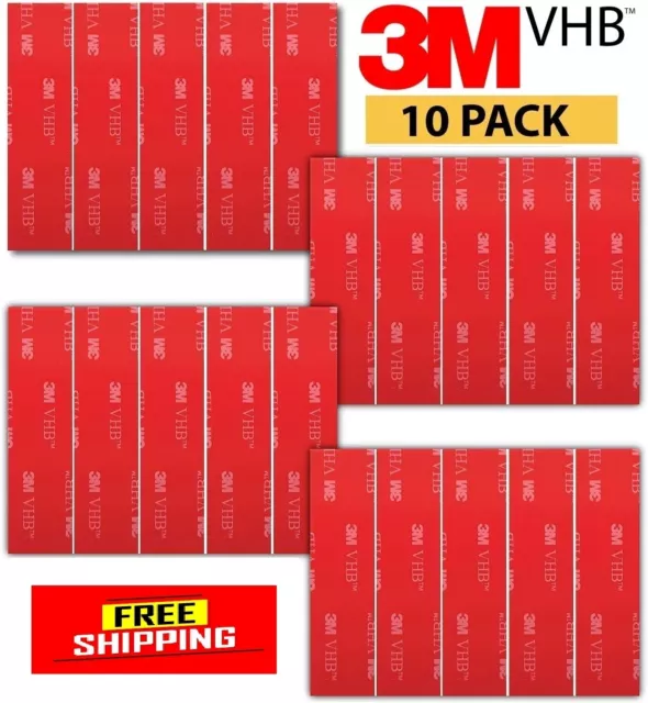 3M STICKY PADS NUMBER PLATE DOUBLE SIDED PADS VHB STICKERS VERY STRONG GLUE x 10