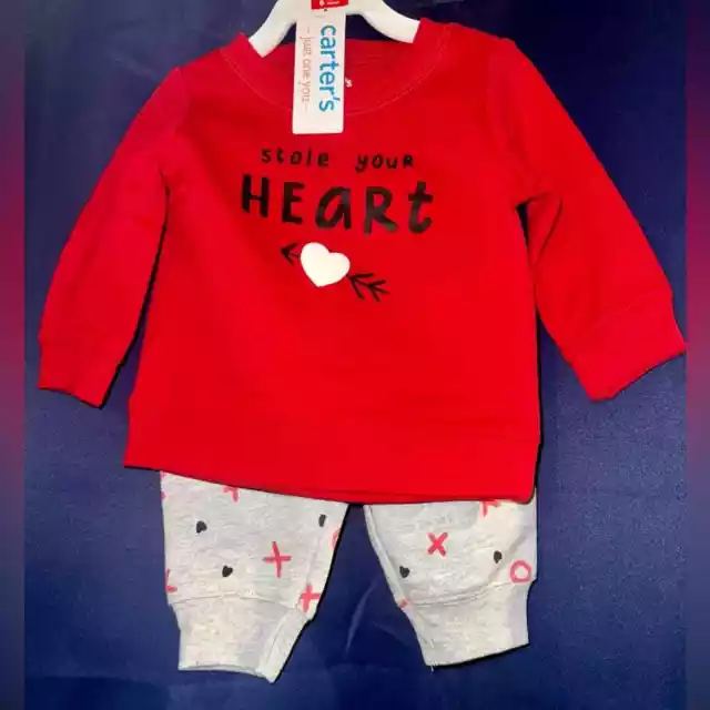 Carter’s Baby Boys 2pc Stole Your Heart Pullover Sweater & Jogger Pants Set