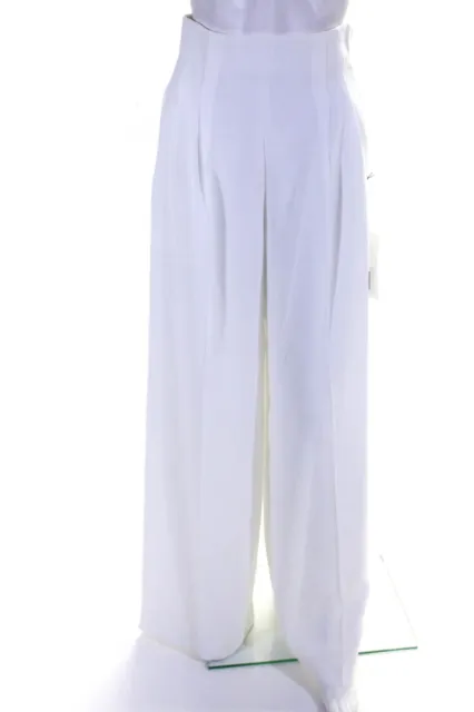 Adeam Womens Pleated Wide Leg Pant White Size 0