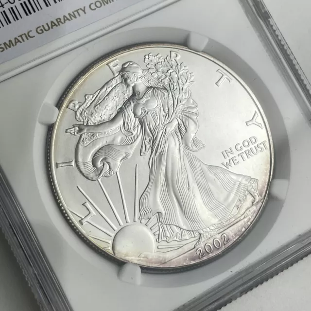 NGC bewertet American 2002 Silberadler $ 1 Dollar MS69 postfrisch Staat Münze Toning