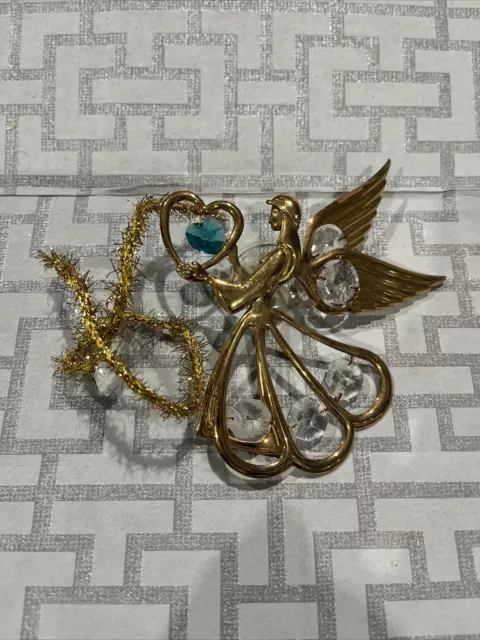 Angel Austrian Crystal 24K Gold Plated Metal Crystal Delight Mascot Inc USA Blue