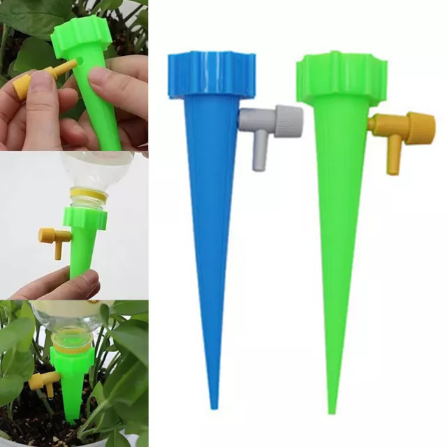 6x Bewässerung Stachel Kegel Garten Pflanze Wasser Flasche Set Automatisch Tropf