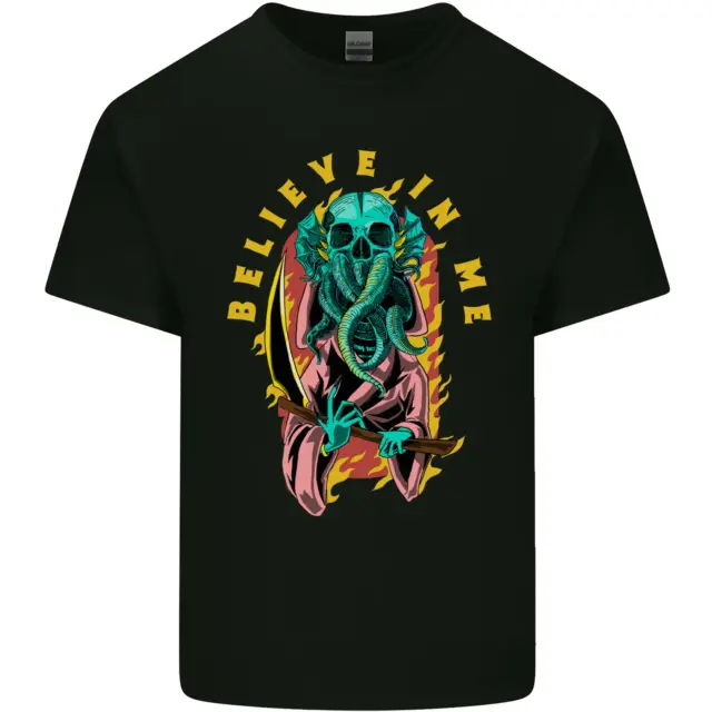 Cthulhu Believe in Me Octopus Kraken Skull Kids T-Shirt Childrens