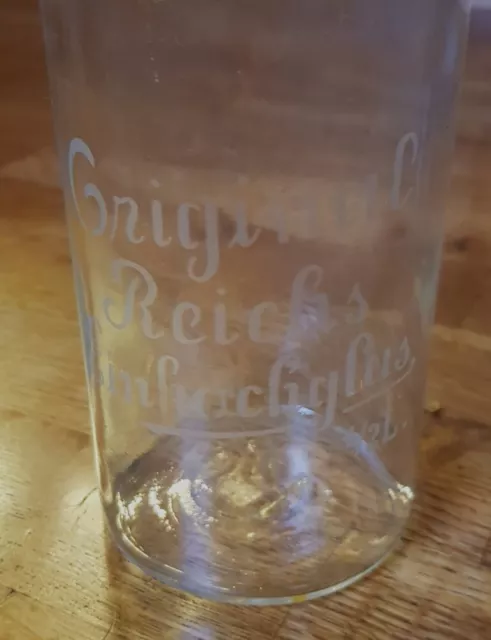 Grigincil Reichs Einkochglas mit "Weck" Deckel 1/2 Liter Einmachglas 18 cm 2