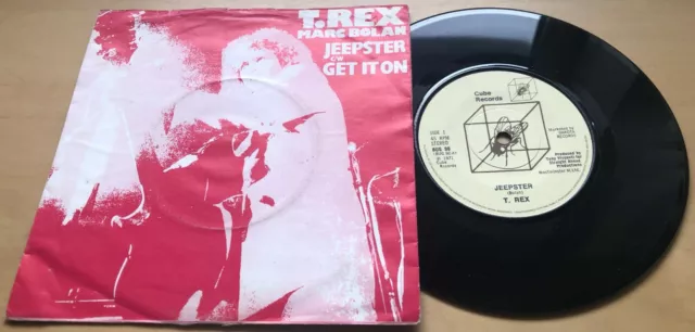 Marc Bolan T Rex Jeepster / Get It On 1981 Cube Uk Vinyl 7 " Single Bug 90