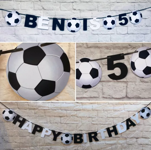 Fulham FC COLOURS Birthday Bunting Personalised Party Banner 1st Black & white