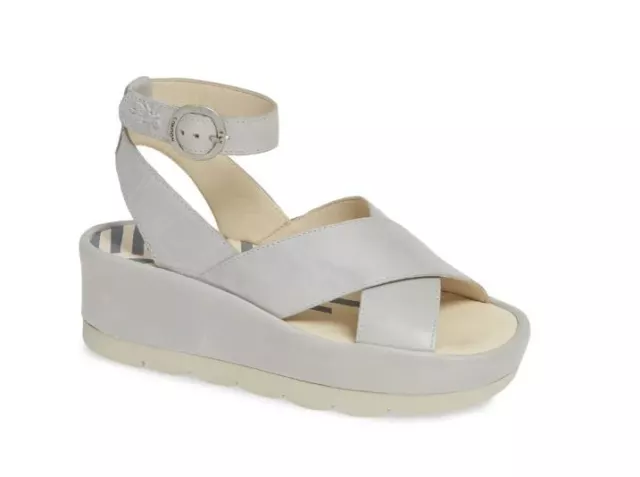 FLY London Donna Bite Pelle Plateau Zeppa Sandali Taglia 39 Nuvola Tappeto
